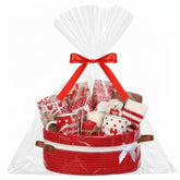 Colingmill Valentines basket with red wrapping, ideal for DIY gift presentation.