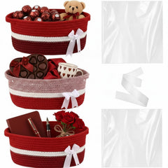 Colingmill valentines bow basket 12x8x5 ready for gifting and easy transport.