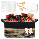 Colingmill black woven gift basket with handles for easy gifting