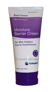 Coloplast Baza Protect Moisture Barrier Cream unscented 5 oz tube protects skin from moisture.
