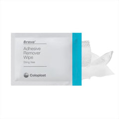 Coloplast Brava Remover Wipe dissolves adhesive residue for clean removal.