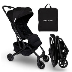 Colugo Compact Stroller+ folded for easy storage and travel