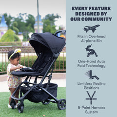 Colugo Compact Stroller+ one-hand fold in action for quick setup