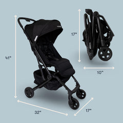 Colugo Compact Stroller+ fits airplane overhead bins for travel convenience