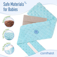 Comfheat adjustable velcro baby wrap secures snug tummy support for growing children.
