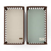 Comforista crib sheet green beige fits 52x28x9 securely and calms the nursery.