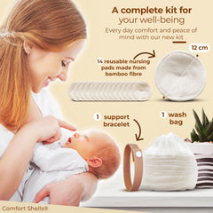 Comfort Shells nursing pads 12 cm diameter provide comfortable coverage.