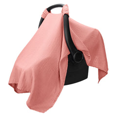Comfy Cubs dusty rose car seat cover in soft fabric provides gentle protection.