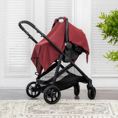 Comfy Cubs car seat cover with secure snap closure for a snug, easy fit.
