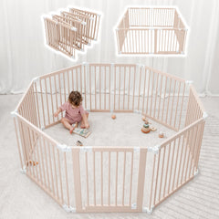 Comfy Cubs Baby Gate Playpen fully assembled for quick setup