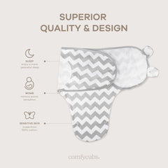 Comfy Cubs Breathable Cotton Swaddle shown in warm nursery setting.
