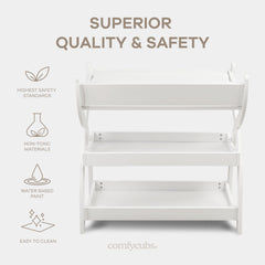 Comfy Cubs changing table timeless nursery design fits with cribs and other furniture