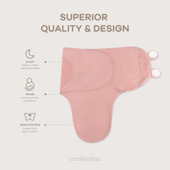 Comfy Cubs Easy Swaddle Breathable Cotton Fabric: natural moisture-wicking comfort.
