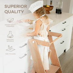Comfy Cubs kids brushing teeth on the stool for a daily routine.
