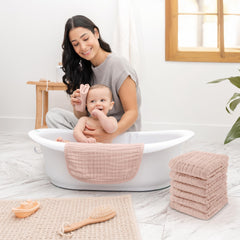 Comfy Cubs six-layer absorbent washcloths for quick spill cleanup.