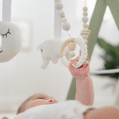 Natural minimalist design from Comfy Cubs blends with nursery decor.