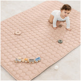 Comfy Cubs rectangle play mat with soft plush top, ideal for crawling sessions.
