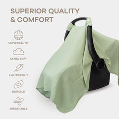 Sage design canopy fits most standard car seats securely