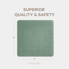 Comfy Cubs square play mat 56x56 with non-slip bottom for stable crawling.