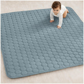 Comfy Cubs square play mat in Pacific Blue for cozy floor play and crawling.