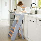 Comfy Cubs step stool with three heights helps kids reach sinks safely.