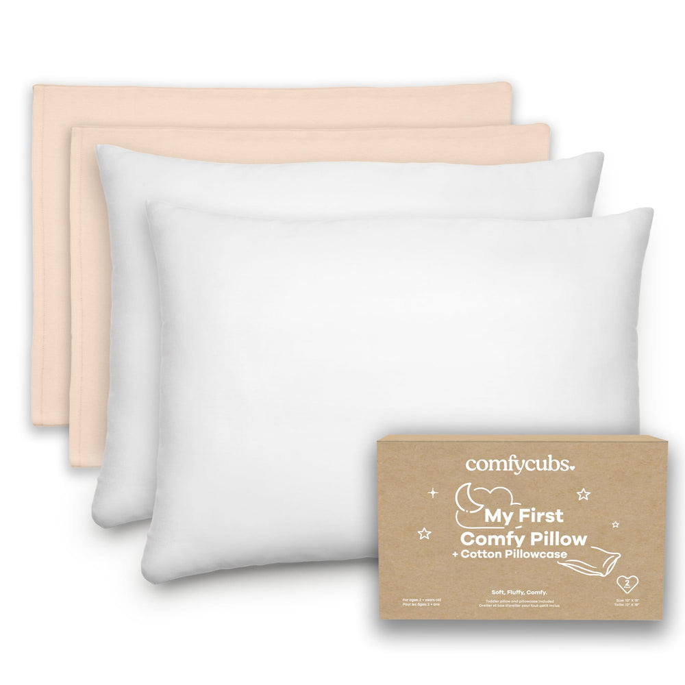 Comfy Cubs toddler pillow front view shows compact, supportive sleep aid for kids.