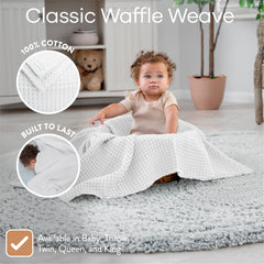 Blanket neatly covers crib with timeless Comfy Cubs style and warmth.