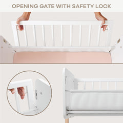 Comfy Cubs bassinet on four wheels for room to room mobility