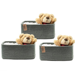 COMFY-HOMI 3-pack green rectangle storage baskets organize shelves with a sturdy shape.