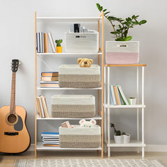 COMFY-HOMI book organizer basket enhances living rooms.