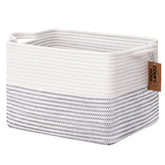 COMFY-HOMI cotton rope basket on a shelf for organized storage and natural texture.