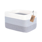 COMFY-HOMI cotton rope basket with handles on shelf for organized toys.