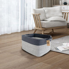 COMFY-HOMI basket with handles, easy pull-from-shelf use