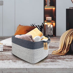 COMFY-HOMI light-grey basket top-down view for shelf organization
