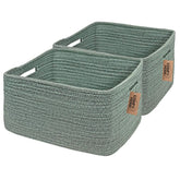 COMFY-HOMI large storage basket on shelf for quick decluttering of toys and blankets.