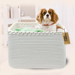 COMFY-HOMI rope basket with reinforced handles for easy carrying.