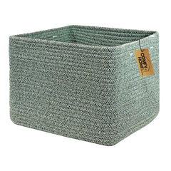COMFY-HOMI square cotton rope basket with reinforced handles for easy carrying.