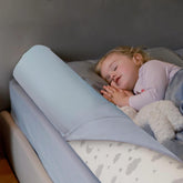 ComfyBumpy bed bumper on bed, snug and secure for toddlers' sleep.