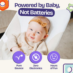 ComfyBumpy portable foldable bouncer design for easy storage and travel.