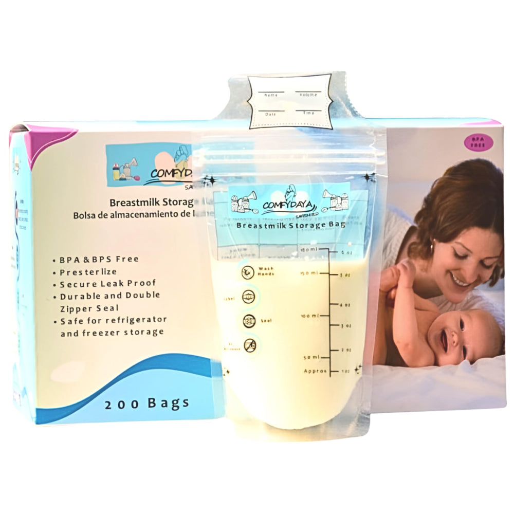 ComfyDaya SafeShield breastmilk bag packaging ready for convenient storage.