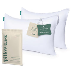ComfyDown pillowcase on a toddler pillow provides a snug 12x16 fit and smooth fabric.