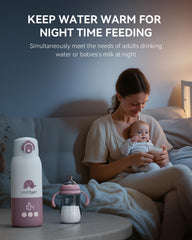 Comfyer bottle warmer battery life supports 5 oz feeds up to 9–10 times.