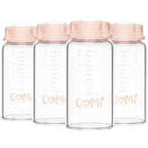 COMI natural glass baby bottle with standard neck and 5 oz capacity for storage