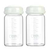 COMI wide-neck glass breastmilk bottle with 6oz capacity for pumping and storage.