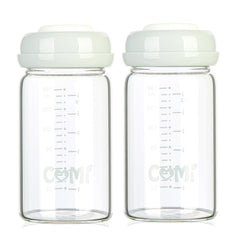 COMI wide-neck glass breastmilk bottle with 6oz capacity for pumping and storage.