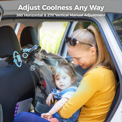 COMLIFE stroller fan with 360 rotation and 270 tilt for precise direction.