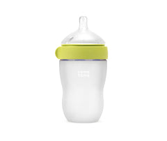 Comotomo Baby Bottle 2 green with soft silicone nipple for comfortable feeding.