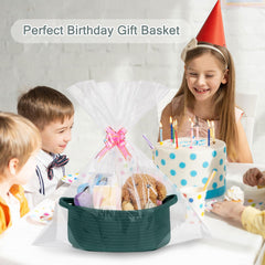 COMSE baby toy basket with handles simplifies cleanup after play