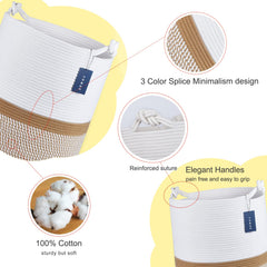 COMSE cotton rope laundry hamper utility in diaper area for quick sorting.