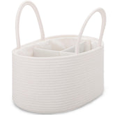 COMSE large baby diaper caddy white with sturdy handles for organized nursery storage
